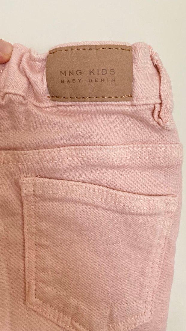 Kız Çocuk Pembe Fırfırlı Dar Kesim Pantolon - Görsel 3