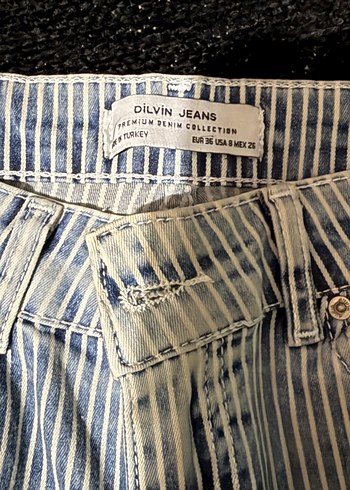 Dilvin Jeans Cizgili Denim Pantolon