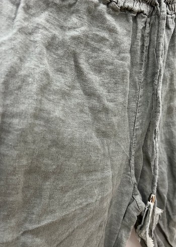 Diğer Şaman butik Bohem Gri Keten Püsküllü Bol Pantolon