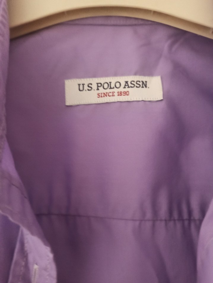 U.S POLO Mor Pamuklu Uzun Kollu Gömlek - Görsel 2