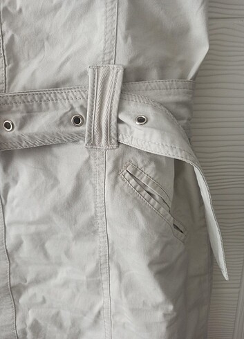 Krem renkli elbise - Görsel 6