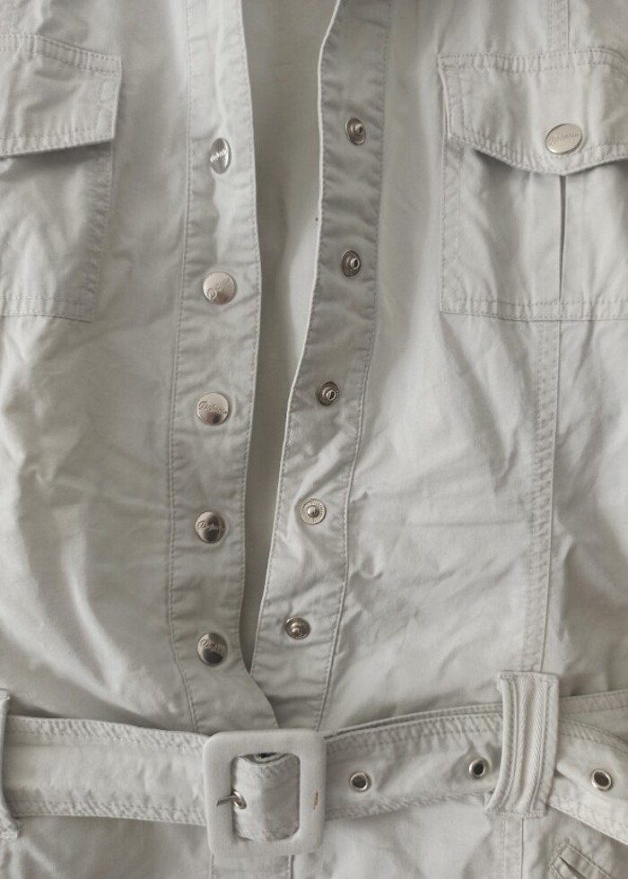 Krem renkli elbise  - Görsel 2