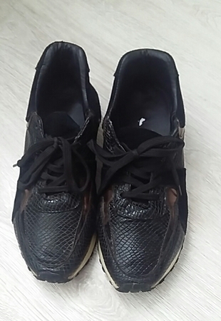 38 Beden siyah Renk siyah deri ayakkabı 