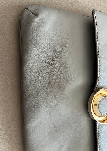 Gri Deri Kemerli Kadın Portföy Çanta - Görsel 4