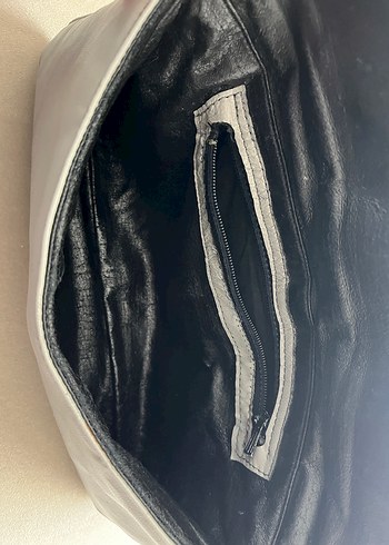 Gri Deri Kemerli Kadın Portföy Çanta - Görsel 7