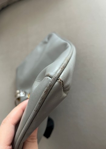 Gri Deri Kemerli Kadın Portföy Çanta - Görsel 5