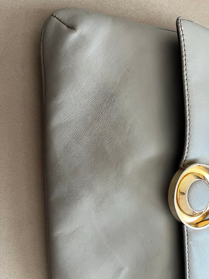 Gri Deri Kemerli Kadın Portföy Çanta - Görsel 4