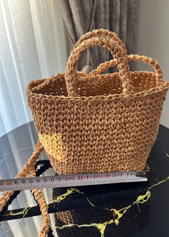 Hasır mıknatıslı mini çanta - Görsel 3