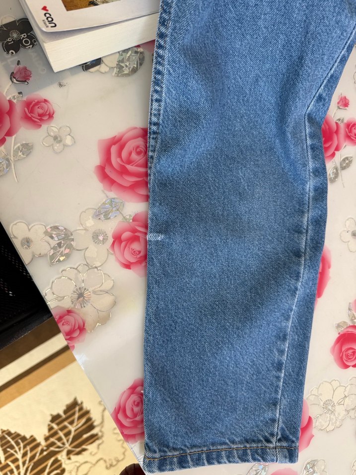 Mavi Bol Kesim Midi Denim Kadın Jean - Görsel 3