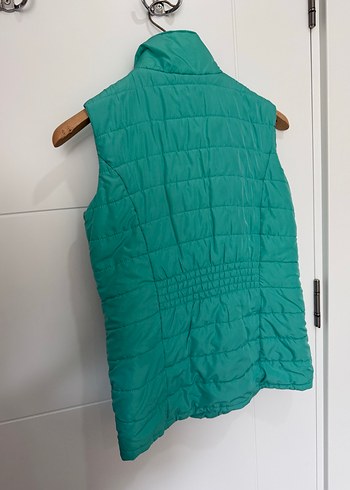 Parlak Yeşil Fermuarlı Kadın Yelek - Görsel 2