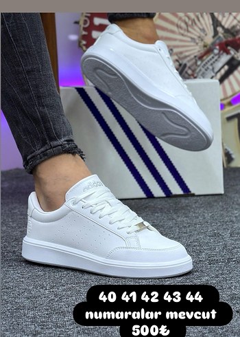 Beyaz Erkek Spor Ayakkabı Laced Rahat