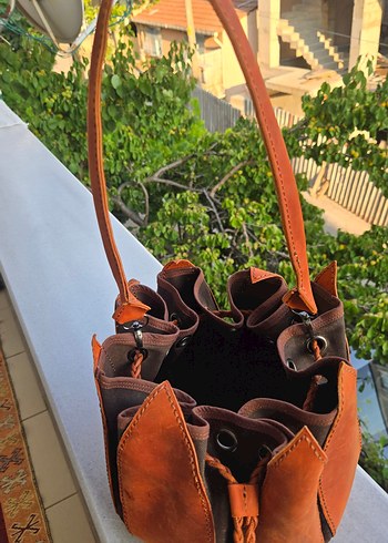Beden Püsküllü Deri Bohem Çanta (Lotus Bag)