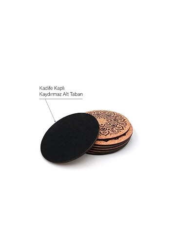 Diğer Ahşap 6 lı Dekoratif Bardak & Kupa Altlığı