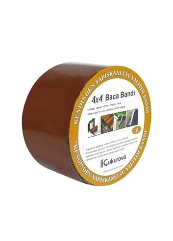 Çukurova Çatı Baca Bandı Kırmızı 10 cm x 10 metre 