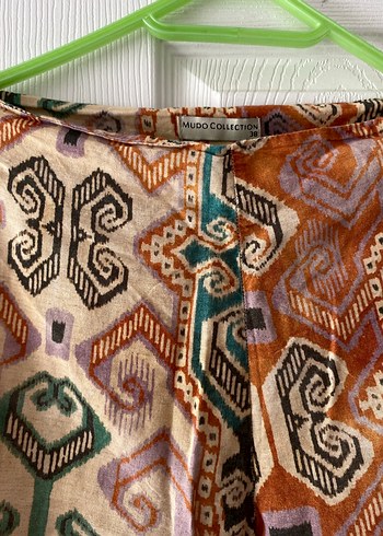 36 Beden Bohem Çok Renkli Salaş Kumaş Pantolon