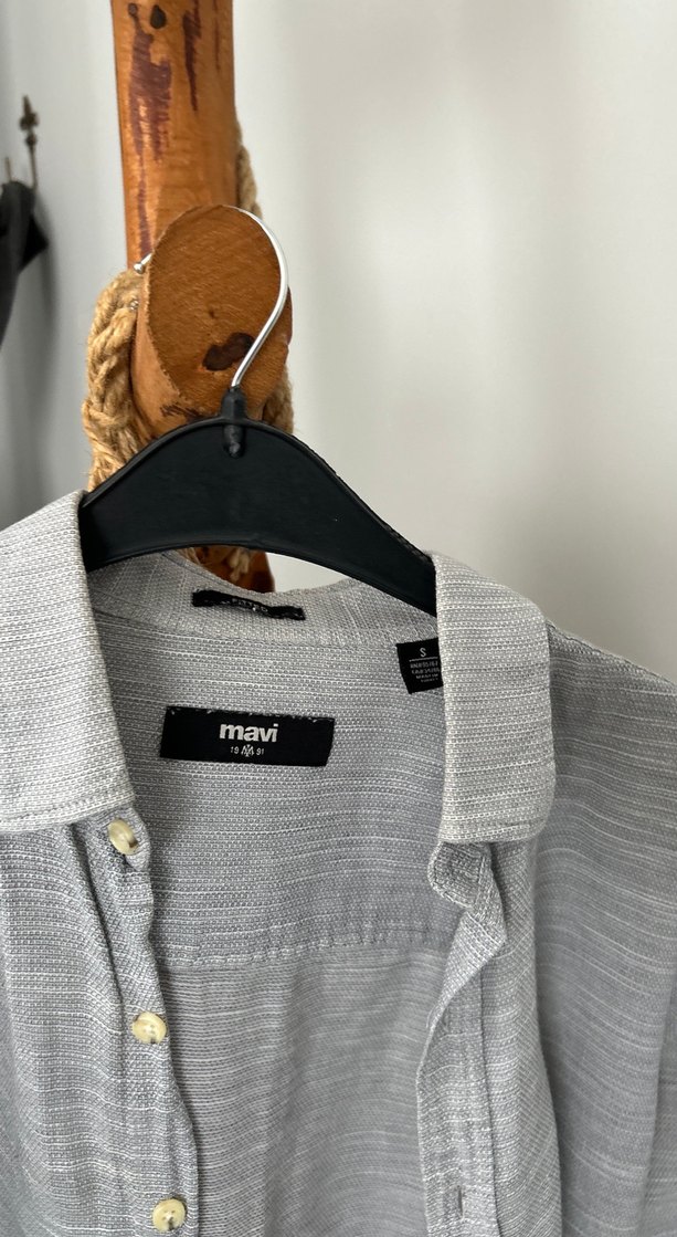 Gri mavi erkek gömlek - Görsel 2