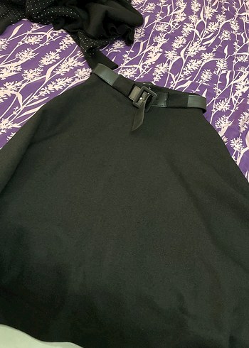 Kemerli Siyah Gotik Hamile Eteği