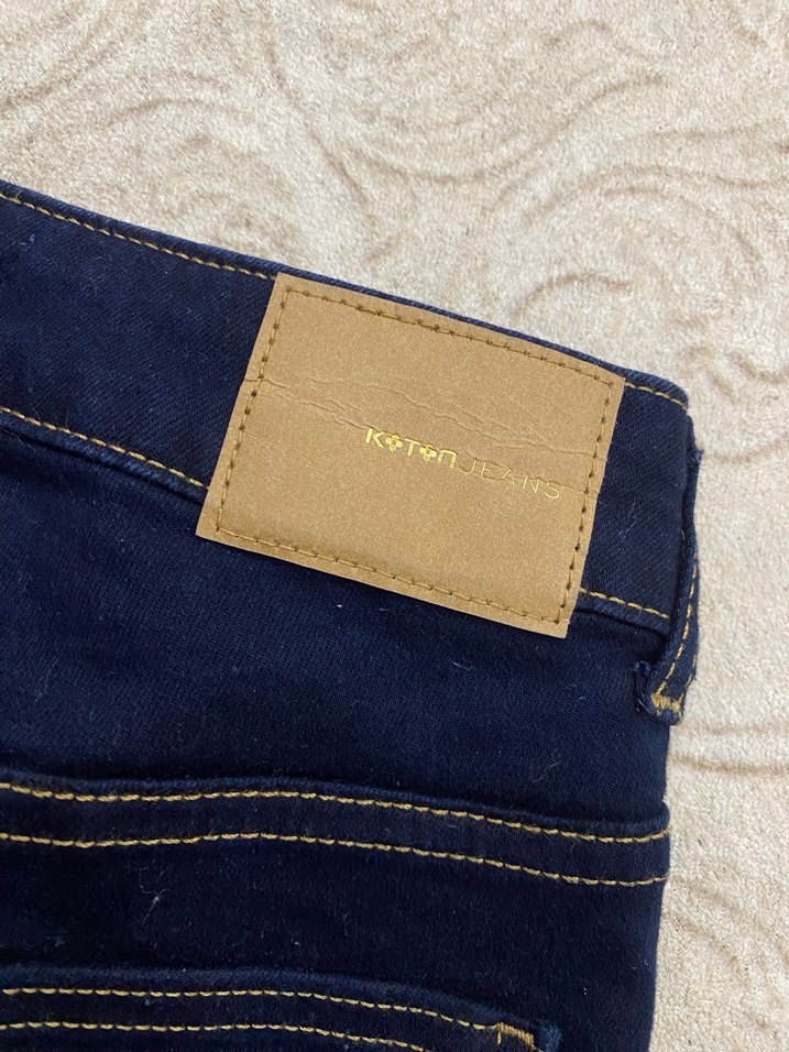 Lacivert koton jean - Görsel 5