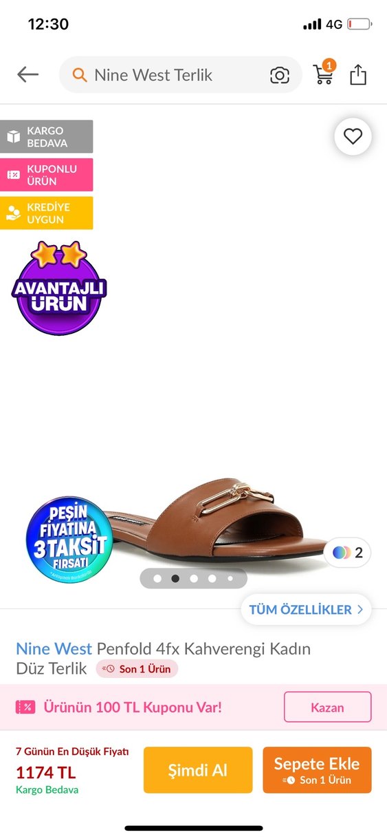 Modern Klasik Bej Deri Kadın Terlik - Görsel 2