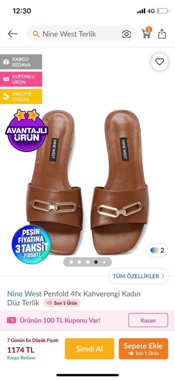 Modern Klasik Bej Deri Kadın Terlik - Görsel 3