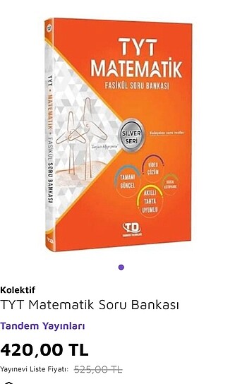 Tandem yayınları Tyt matematik