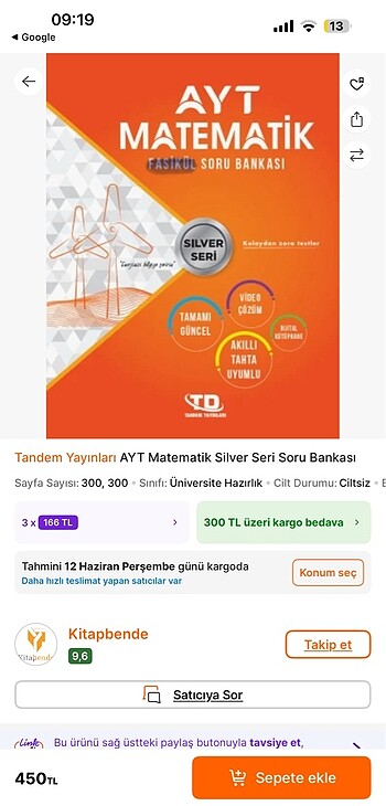 Tandem yayınları ayt matematik