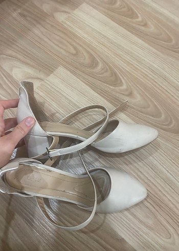 Bej Minimalist İnce Topuklu Kadın Abiye Ayakkabı - Görsel 3