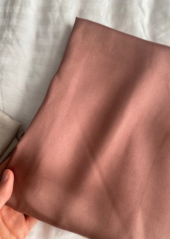 Kadın gül kurusu Parlak Saten Şal - Görsel 5