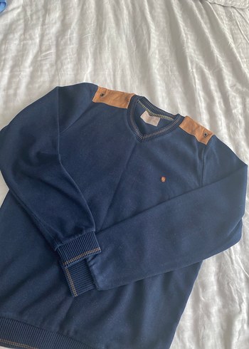 Süet Detaylı Erkek V Yaka Kazak - Görsel 4