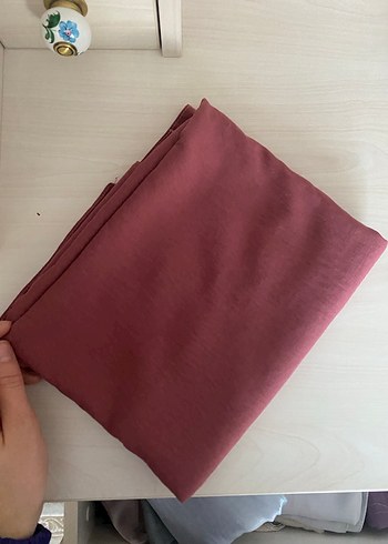 Bordo Keten Kadın Sarma Şal - Görsel 2