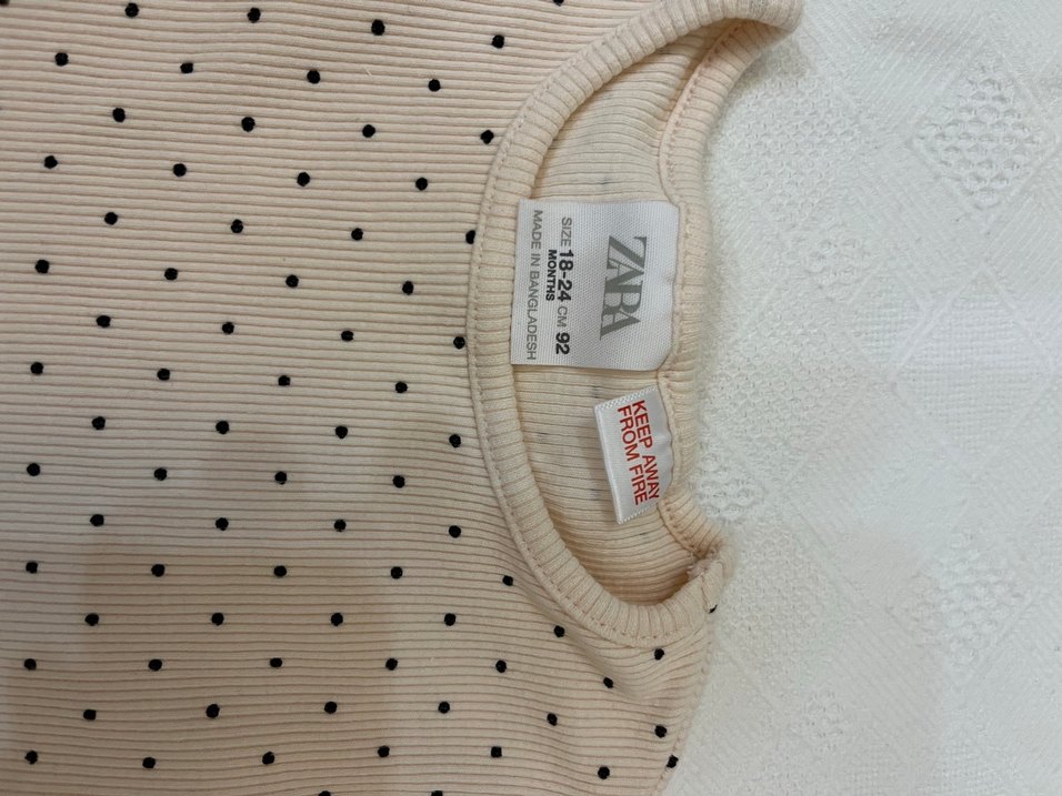 Uzun Kollu Puantiyeli Beyaz Bebek Body - Görsel 3