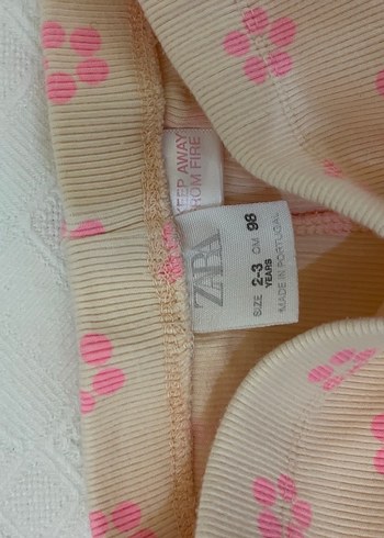 Zara Kız Çocuk Bej Çiçek Desenli Tayt