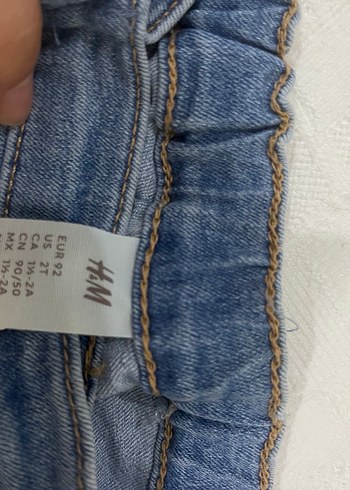 H&M Nakışlı Mavi Kız Kot Pantolon