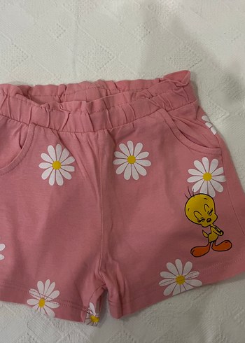 Koton Pembe Çiçekli Kız Bebek Kısa Kollu Takım