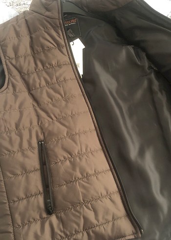 Kahverengi Fermuarlı Erkek Yelek - Görsel 4