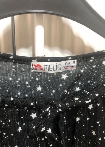 Düğmeli Siyah Uzun Kollu Desenli Bluz - Görsel 4