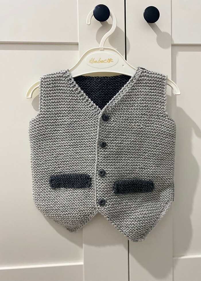 Bebek örme yelek - Görsel 5