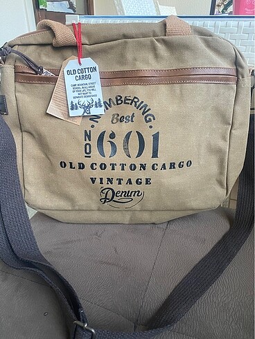 Old cotton cargo laptop çantası