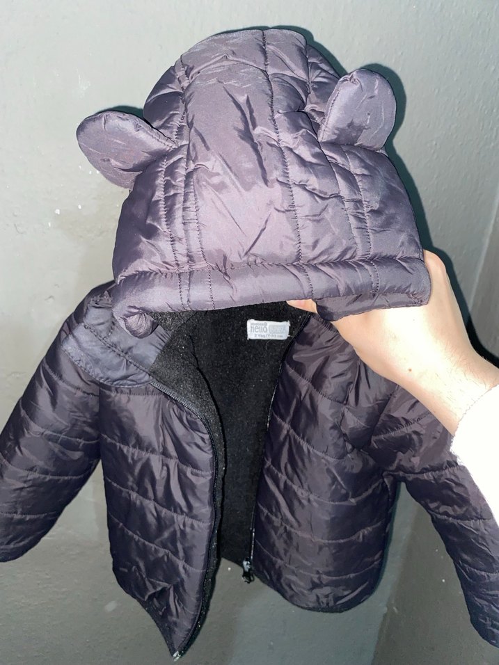 Erkek Çocuk siyah Sade Sıcak Mont 2 YAŞ E BEBEK - Görsel 2