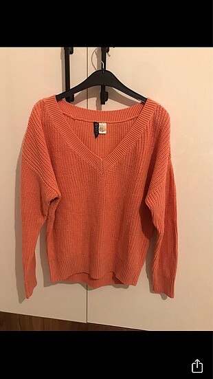 H&M şeker pembesi örgü kazak