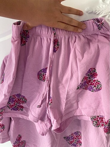 m Beden pembe Renk Şortlu pijama takımı
