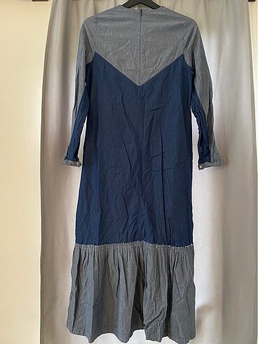 38 Beden mavi Renk Denim Elbise 