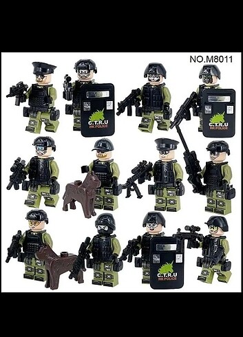 Lego uyumlu 12 adet Polis minifigur seti