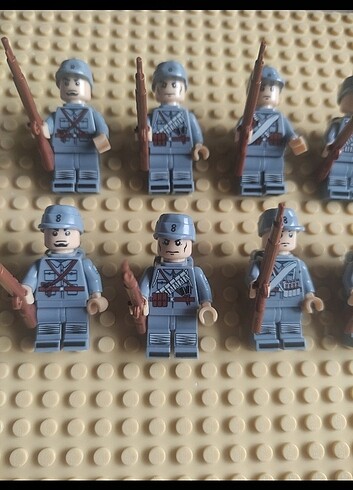 Diğer LEGO Uyumlu 10 Adet WW2 Çin Askeri Minifigur