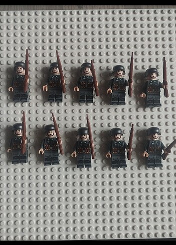 LEGO Uyumlu 10 Adet WW2 Alman Asker Minifigur Seti 