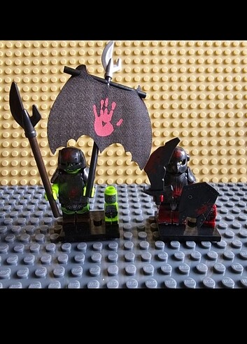 LEGO Uyumlu 2 Adet Uruk Hai Minifigür LOTR Orc Yüzüklerin Efendi
