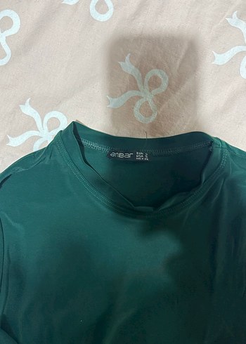 Kadın Yeşil Uzun Kollu Balıkçı Yaka Tişört - Görsel 2