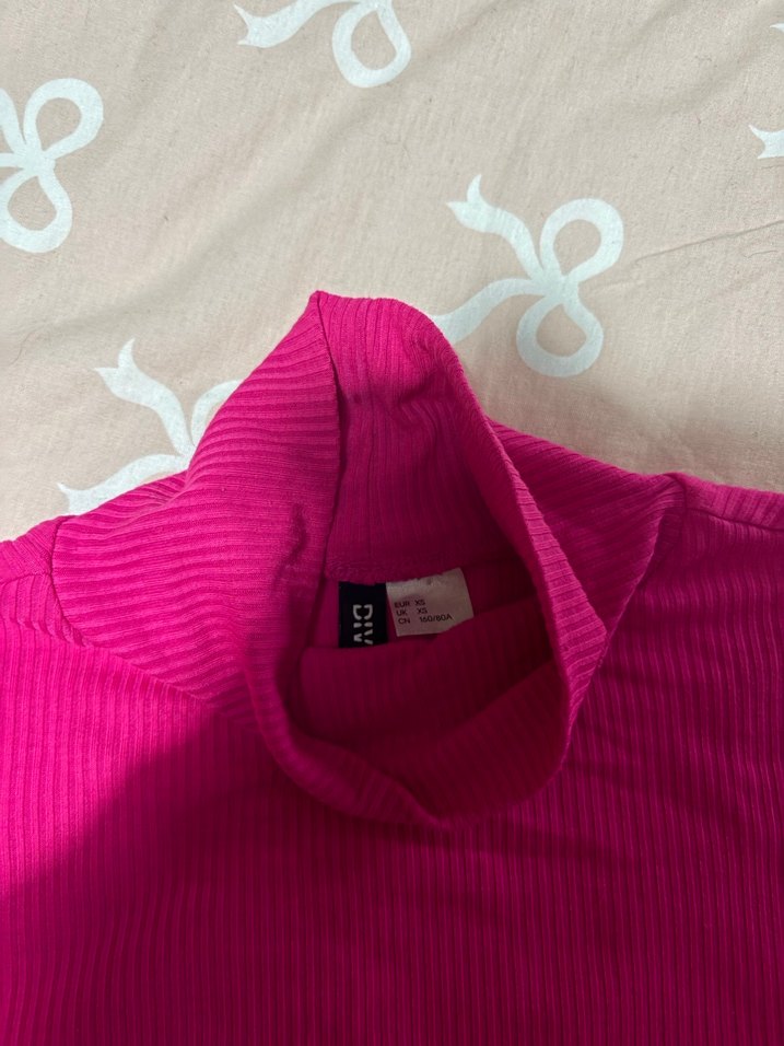 Pembe Balıkçı Yaka İnce Triko Kazak - Görsel 2