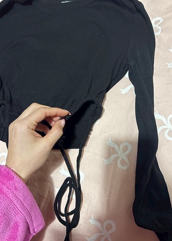 Kadın Siyah Uzun Kollu İnce Bluz - Görsel 2