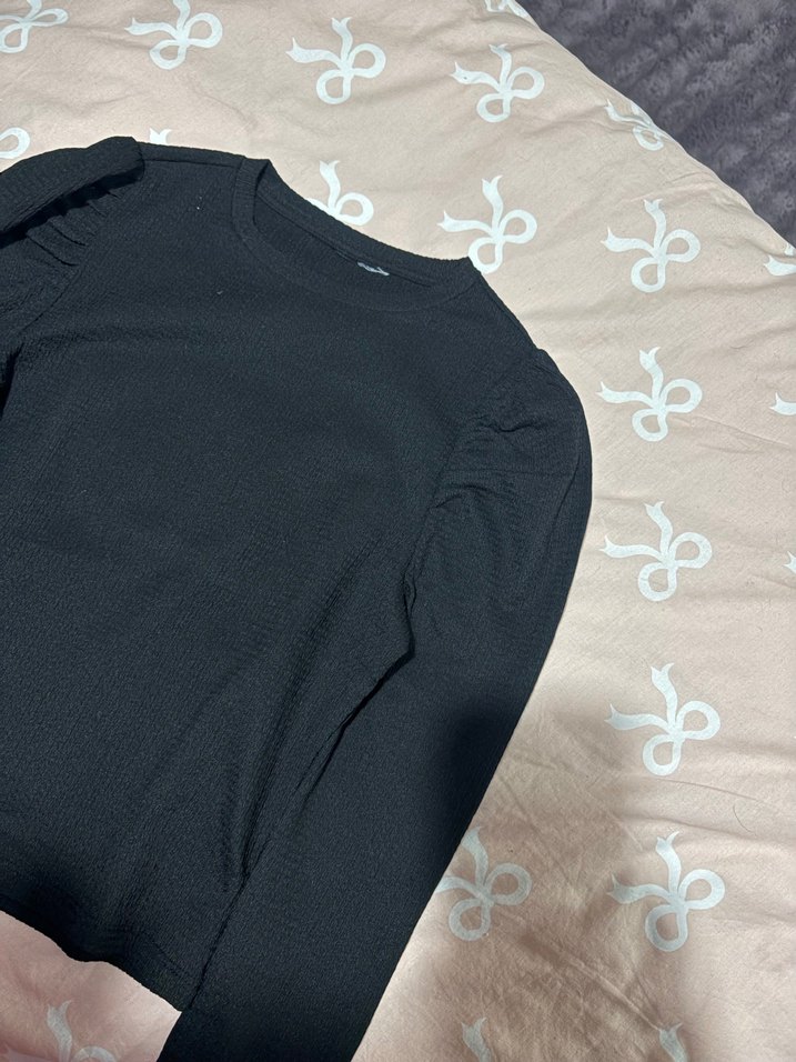 Siyah Kız Uzun Kollu Tişört - Görsel 2